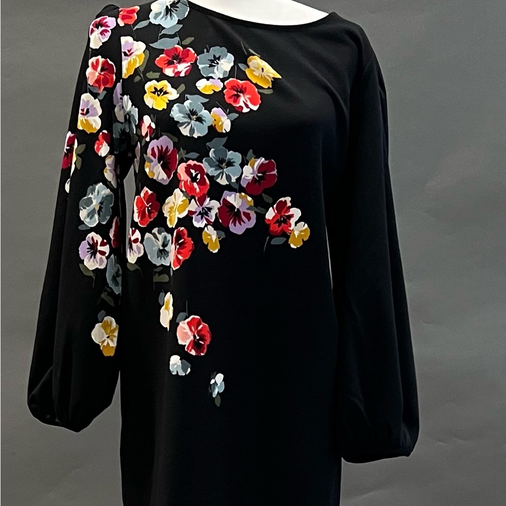 Ann Taylor Floral Black Dress